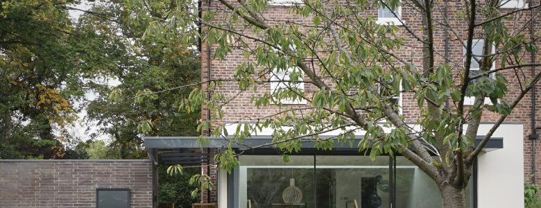 glass extension and garden