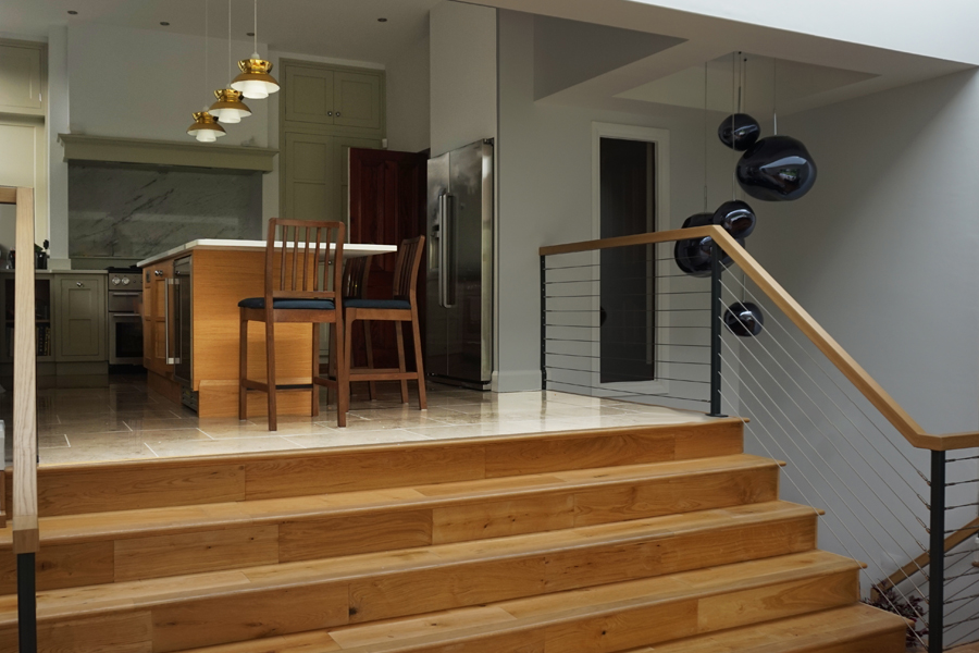 split level kitchen dining room cb3design