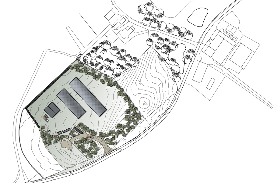 coloured architectural site plan - Pentland Biomass Plant